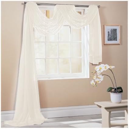 Cream Sheer Voile Scarf 150cm wide x 300cm Length by CCC online