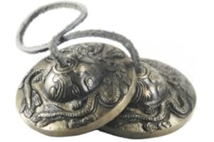 TM THAMELMART FOR BEAUTIFUL MINDS Tingsha Tibetan Meditation Bell 2.5" Dragon Embossed