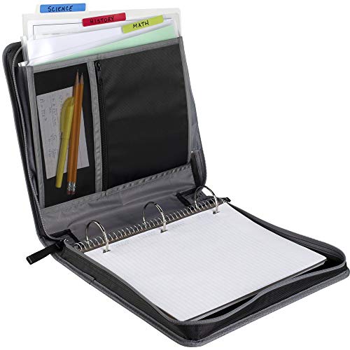 Five Star 2 Inch Zipper Binder, 3 Ring Binder, Removable File Folders