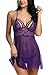 Avidlove Womens Slim Lace Cups Strappy Babydoll lingerie Mesh Chemise
