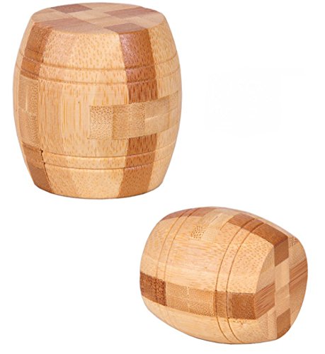 Wine Barrel Lock 3D Magic Puzzle Luxury Wooden Brain Puzzle-Unique Design-Brain Teaser Kids Adult Intellectual Toy Gift KongMing Lock Wood Block Cube Jigsaw Puzzle