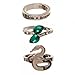 Harry Potter Houses 3 Pack Jeweled Ring Set in Gift Box Gryffindor Huffelpuff Slytherin Ravenclaw (Slytherin), Green, One Size