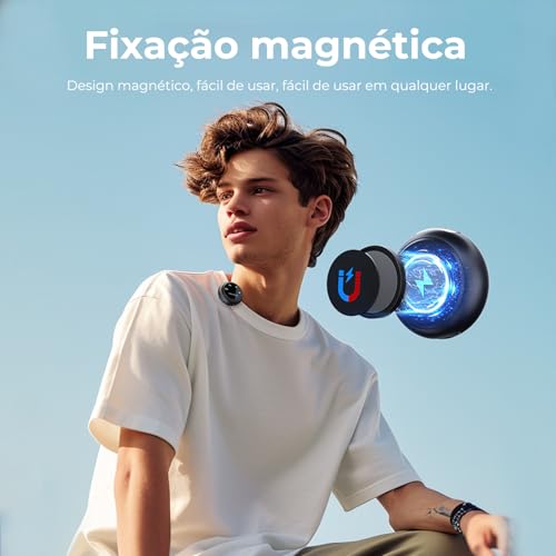 Microfone Lapela Microfone de Lapela Sem Fio Receptor 2 em 1 para Cancelamento Duplo de Ruído Compatível com iPhone Lightning Tipo-C