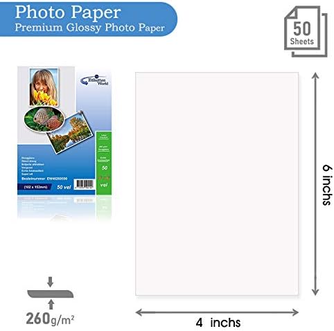 Photo Paper 6X4 Glossy Paper for Photos Photographic Paper for Printer 260 GSM Photo Printer Paper Pack of 50 Sheets for Inkjet Printers EW6X4-26050 - Image 4