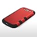 Galaxy S3 Case, S3 Case - ULAK [ Shock Resistant Series ] Hybrid Rubber Case Cover for Samsung Galaxy S3 III i9300 3in1 Hard Plastic +Soft Silicone (Titanium Red/Black)