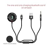 MiCar Bluetooth 4.2 Charging Car Kit, Hands-free Wireless Phone Call & Music Streaming Car kit with Apple Lightning Cable, Nylon 3.5mm Aux Input Cable, Built-in Mic for Car & Home Stereo System