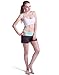 HDE Women's Maternity Yoga Shorts Stretch Pregnancy Shorts Fold Over Waistband (Grey and Mint, Large)