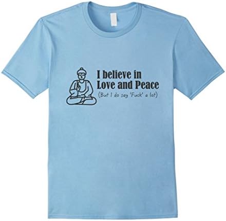 Men's Buddha - I believe in Love and Peace T-Shirt Medium Baby Blue