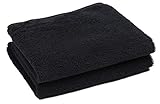 Black Salon Towels (2-Pack, 16 X 27 Inches)-Barber Hand Cotton Towel for Gym, Bath, Spa, Shaving, Shampoo
