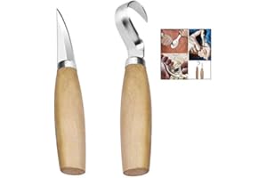 iPobie 2 Pcs Wood Carving Tool Set, Wood Carving Tools Include Hook Tool and Whittling Tool, Suitable for Beginners/Roughing