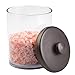 InterDesign Gina Bathroom Vanity Canister Jar for Cotton Balls, Swabs, Cosmetic Pads - Clear/Bronze
