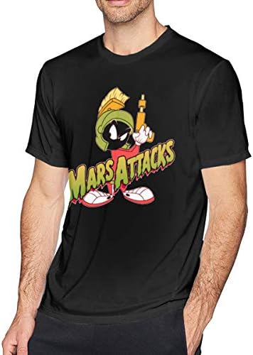 Lstekid Marvin The Martian Planet Men's Short Sleeve T-Shirt Black
