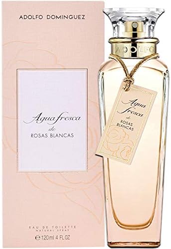 Adolfo Dominguez Agua Fresca de Rosas Blancas Agua de Tocador Vaporizador, 120 Ml