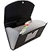 JAM PAPER Accordion Folders - 13 Pocket Plastic Expanding File - Check Size - 5 x 10 1/2 - Black - Sold Individually