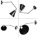 Jeteven Vintage Wrought Iron Adjustable Swing Arm Wall Sconce Light Lamp Shade for E27 Bulbs