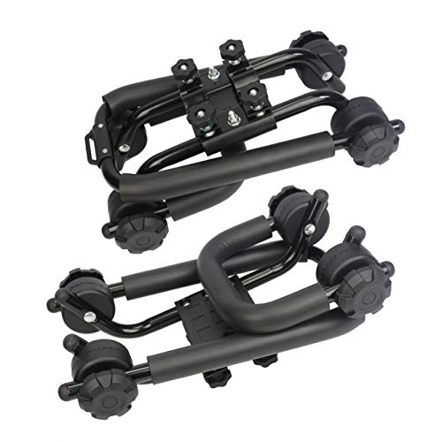 YUANSHI Upgraded Double Folding Kayak Rack J-Bar Car Roof Rack for Canoe Carrier Paddle Board Surfboard Mount on Car SUV Crossbar (2 Pairs)