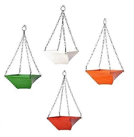 Go Hooked Gardening Hanging Pots | Twister Hanging Planter (Multicolor, 9 Inch, Set of 4)