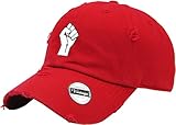 KBSV-046 RED Fist Vintage Distressed Dad Hat Baseball Cap Polo Style Adjustable