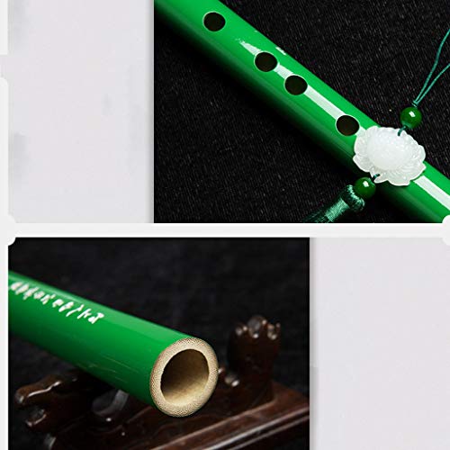 Zyj Refined Beginner Bitter Bamboo Flute Men and Women Green Jade Flute F T Adjustable Adult Student Flute (Size : G Tone)