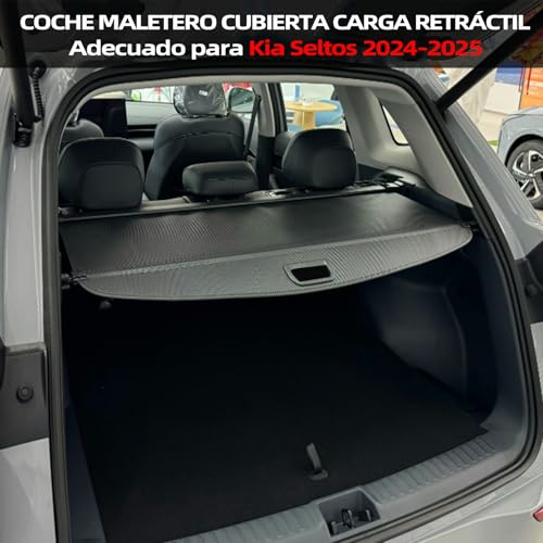 AUERQXZ Coche Funda retráctil para maletero de seguridad,compatible con modelos Seltos 2024-2025.Maletero Trasero Protección de Seguridad,Impermeable,piezas de automóvil.