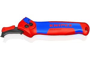 KNIPEX 16 50 145 SB Stripping Knife with Sliding Shoe and Ratchet Function with Multi-Component Sleeves 146 mm