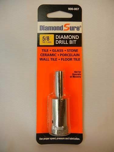 5/8 Inch 16.1 mm DiamondSure Diamond Drill Bit Hole Saw for Glass, Tile, Granite, Ceramic, Porcelain, Stone by DiamondSure