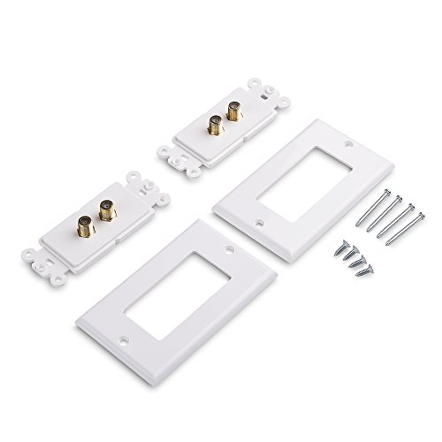 Cable Matters 2Pack 1Port TV Cable Wall Plate (Coax Wall Plate) in