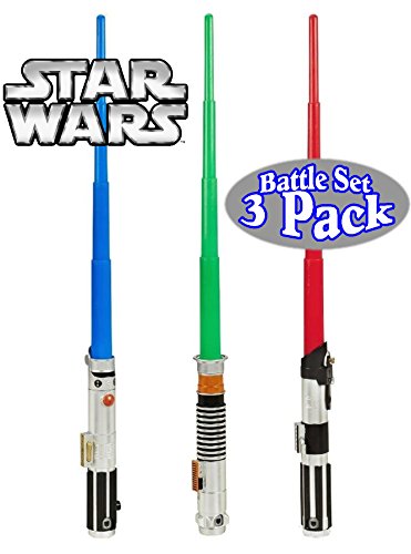 Star Wars Anakin Skywalker, Luke Skywalker & Darth Vader BladeBuilder Extendable Lightsabers Good vs Evil Battle Pack Bundle - 3 Pack