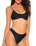 Funnygirl Womens Sexy Bikini Set Swimwear Brazilian Padded Top High Cut Triangle Bottom 2 Pieces Bathing Suits
