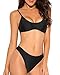 Funnygirl Womens Sexy Bikini Set Swimwear Brazilian Padded Top High Cut Triangle Bottom 2 Pieces Bathing Suits