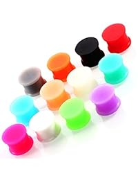 CABBE KALLO - Juego de 24 tapones de silicona para dilatación de orejas, dilatadores de doble acampanado