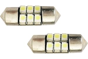 NSLUMO Led 27mm Festoon Light Bulbs 27mm 28mm 1.10" 2835 6SMD DE3021 DE3022 3528 LED Xenon White Interior Lights Bulbs 12VDC Dome roof Door Step Light (27mm)