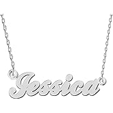 BeautyLiLi Personalized Made Stainless Steel Dainty Name Necklace Silver Gift for Mother Jessica
