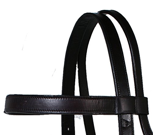 Paris Tack Heavy Duty Leather Draft Horse Bridle with Reins - Black