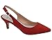 Greatonu Womens Red Formal Classic Slingback Kitten Heels Pumps Court Shoes Size 9 US / 40 EU
