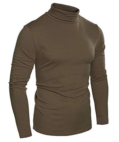 COOFANDYMen's Slim Fit Basic Turtleneck Long Sleeve Lightweight Pullover Sweaters Casual Knitted Tops