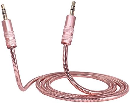 XINTRONICS 3.3FT 3.5mm Auxiliary Audio Flat Design Cable Compatible for iPhone, iPad or Smartphones, Tablets, Media Players-Rose Gold