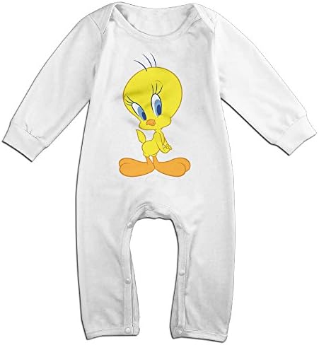 HOHOE NewBorn Tweety Bird Long Sleeve Romper Bodysuit Outfits White 24 Months