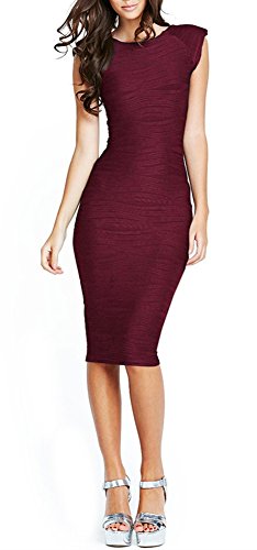Taydey Women'S Summer Sleeveless Backless Sexy Mini Bandage Dress Burgundy-L