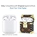 AirPods Case Trunk Luxury Leather Shockproof Silicone Cute Airpods 2 Cover with Keychain Designer Air pod 2 Case for Apple Airpod 1 & 2 Protective Cover for Girls Man Women - Dark Brown