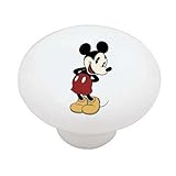 Vintage-look Mickey Mouse Pose #3a Decorative Glossy Ceramic Drawer Pull Dresser Knob