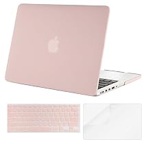 Mosiso Plastic Hard Case with Keyboard Cover with Screen Protector for Macbook Pro 13 Inch with Retina Display No CD-ROM (A1502/A1425), Rose Quartz
