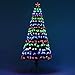 HOMCOM 6' Artificial Holiday Pre-Lit Fiber Optic / LED Light-Up Christmas Tree With 8 Light Settings And Stand