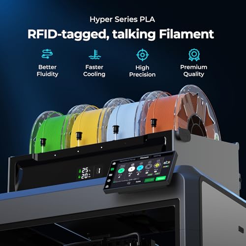 Creality Filamento PLA RFID 1,75 mm para combo K2 Plus, filamento de impressora 3D PLA para alta velocidade 30-600 mm/s, 1 kg (2,2 lbs)/carretel suporte de filamento Hyper RFID CFS, adequado para a