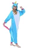 Adult Unicorn Onesie Kigurumi Animal Costume (S(150-160CM), New Blue Unicorn)
