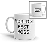 Coffee Mug With Dunder Mifflin, Unop Dunder Mifflin The Office-World’s Best Boss-11 oz Funny Ceramic Coffee/Tea/Cocoa Mug-Unique Coffee Cup&Present Idea for Male/Female/Bosses/Coworkers