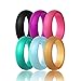 Beilove Silicone Wedding Ring for Women,Singles & 6 Pack,Black,Turquoise,Pink,White,Glitters