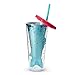 Mermaid Insulated Plastic Tumbler Cup: Tri-Coastal Design Reusable Shatterproof Drinking Glass Tumblerswith Lid & Straw - Double Wall BPA Free Dishwasher Safe Glassware Cups - Mermaid Vibes