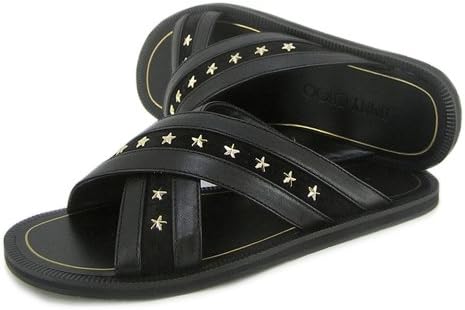 Amazon Co Jp ジミーチュウ メンズ サンダル Wally Cwa Black Gold ブラック ゴールド 42 約27 0cm 約28 0cm ブラック 並行輸入品 シューズ バッグ