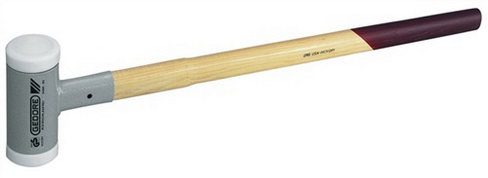 Gedore Non-Rebound Soft Hammer, Diameter 100 mm, Hickory Handle, Interchangeable Polyamide Heads
